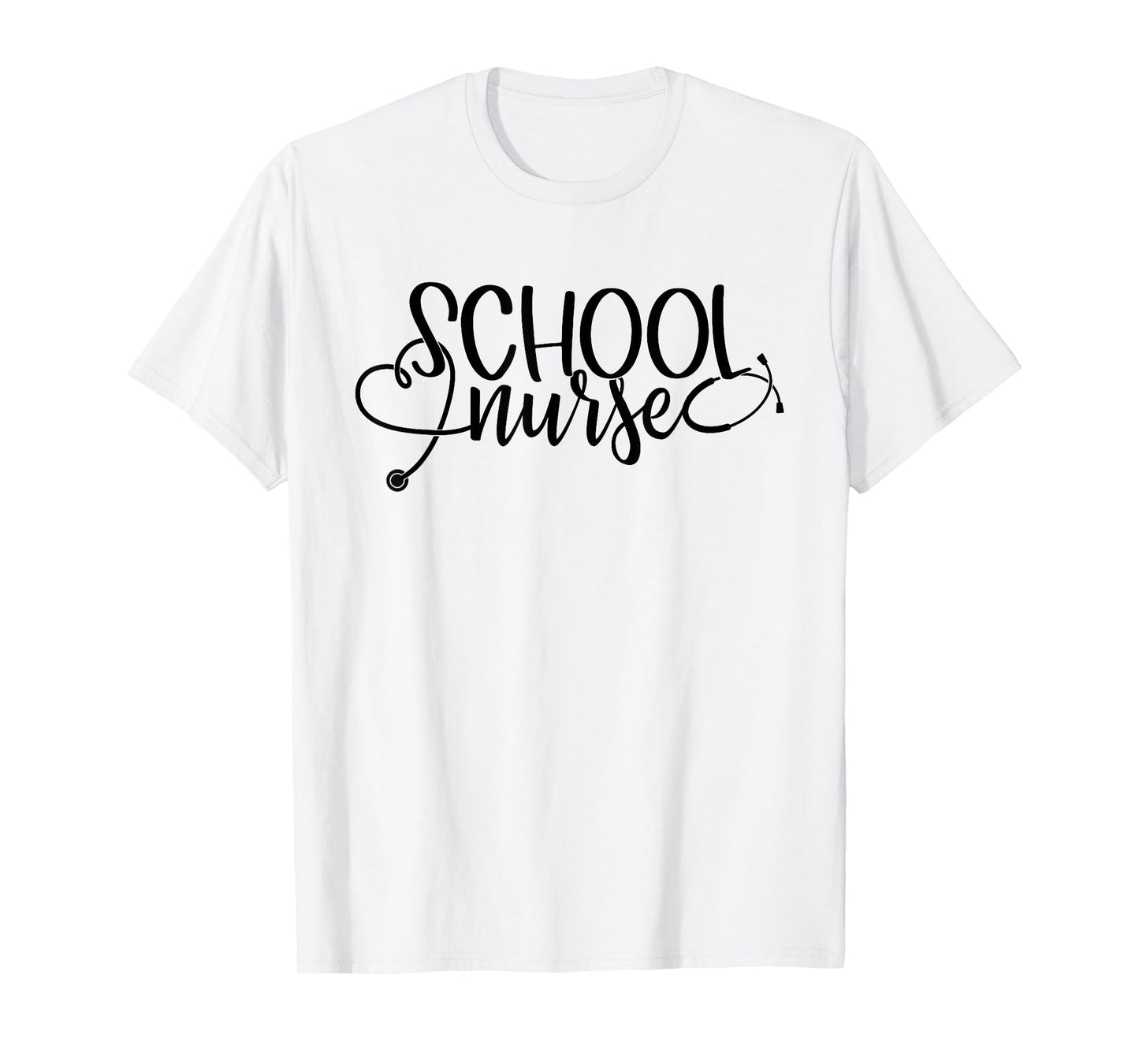 Women School Nurse Stethoscope Heart Appreciation Nursing T-Shirt
