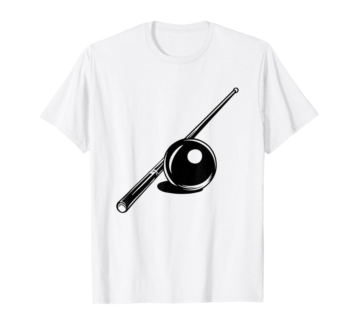 Billiard Ball and Cue Stick Sketch Carom Billiards T-Shirt