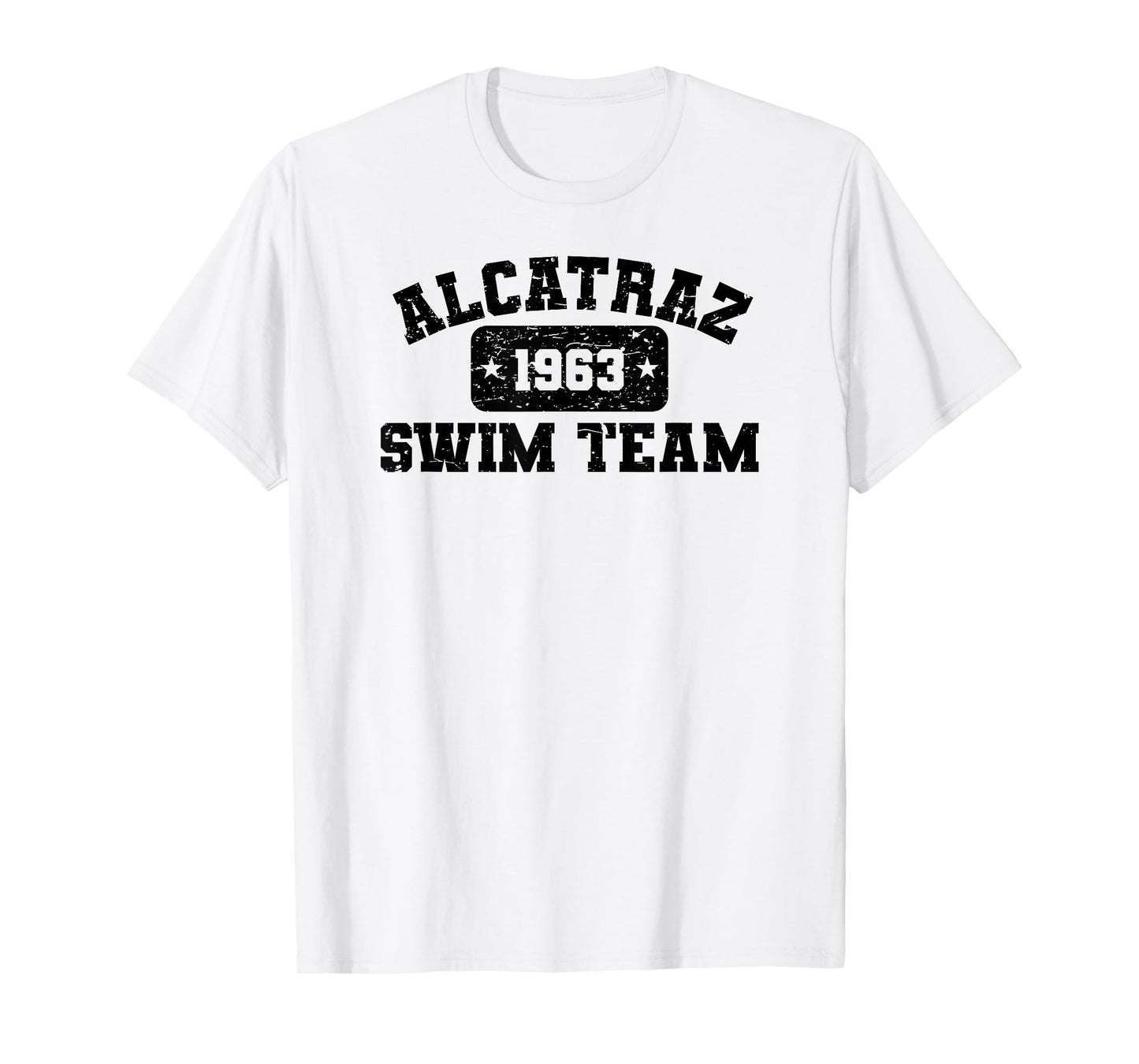 Old Man and the Ts Alcatraz Swim Team - Vintage Athletic Distressed T-Shirt