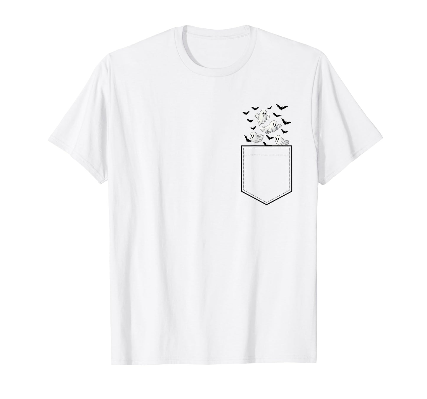 Cute Ghost Bat Halloween Boo Ghost Witch Spooky Seaon Womens T-Shirt