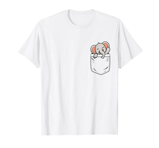 Elephant Lovers Cute Funny Elephant In Pocket T-Shirt