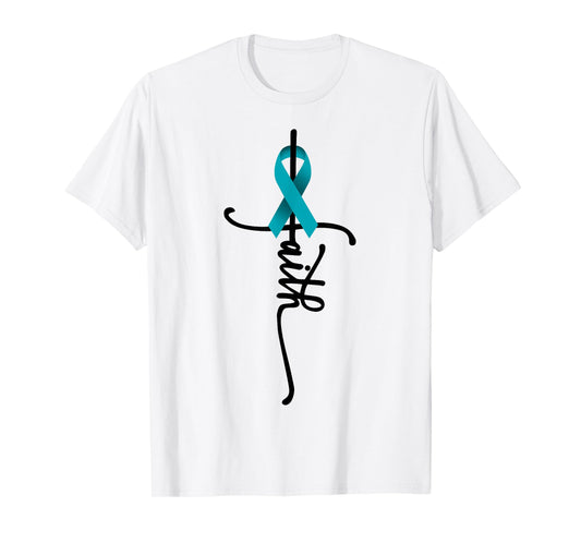 Ovarian Cancer Faith Ovarian Cancer Awareness Support T-Shirt