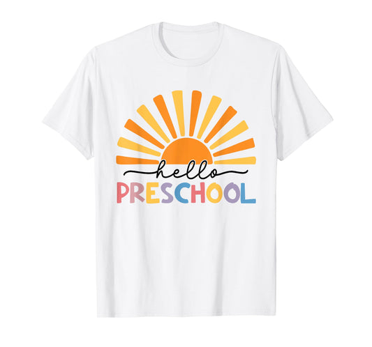 Back To School Hello Preschool For Kids Teacher Women T-Shirt