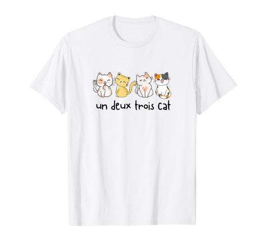 Cute Un Deux Trois Cat French T-Shirt