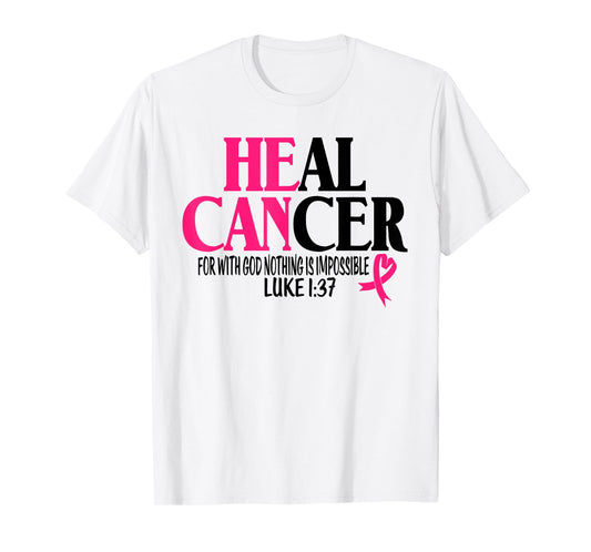 Breast Cancer Fighter Christian God Pink Ribbon Awareness T-Shirt