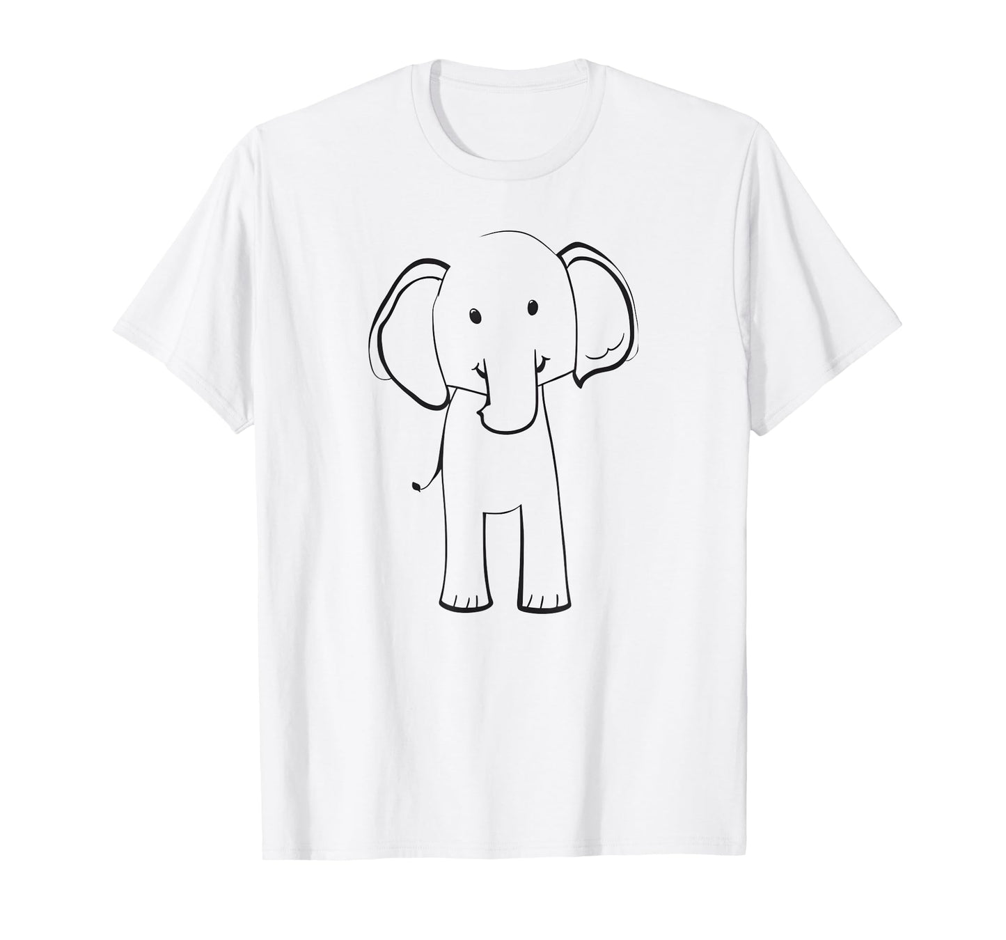 Cute Elephant, simple line drawing, conservation T-Shirt
