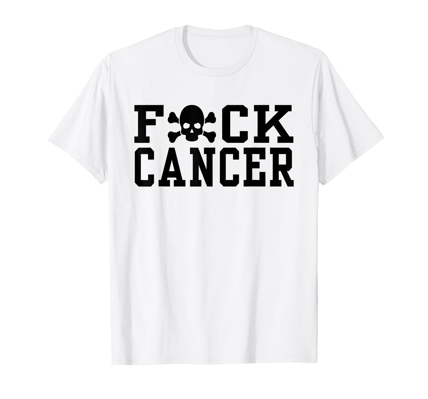 FCK Cancer Skull Skeleton Breast Cancer Humor T-Shirt