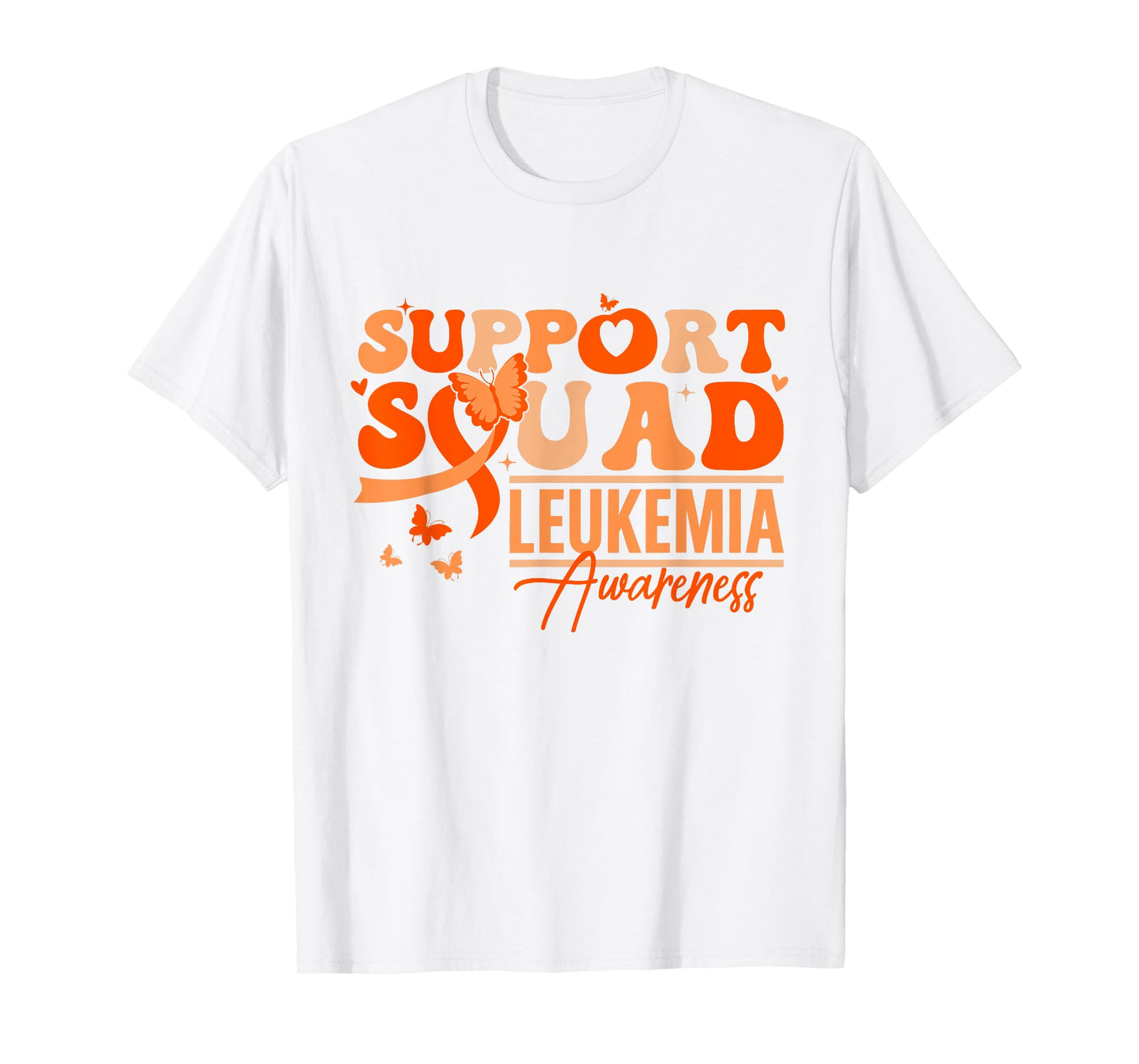 Support Squad Orange Ribbon Leukemia Blood Cancer Awareness T-Shirt