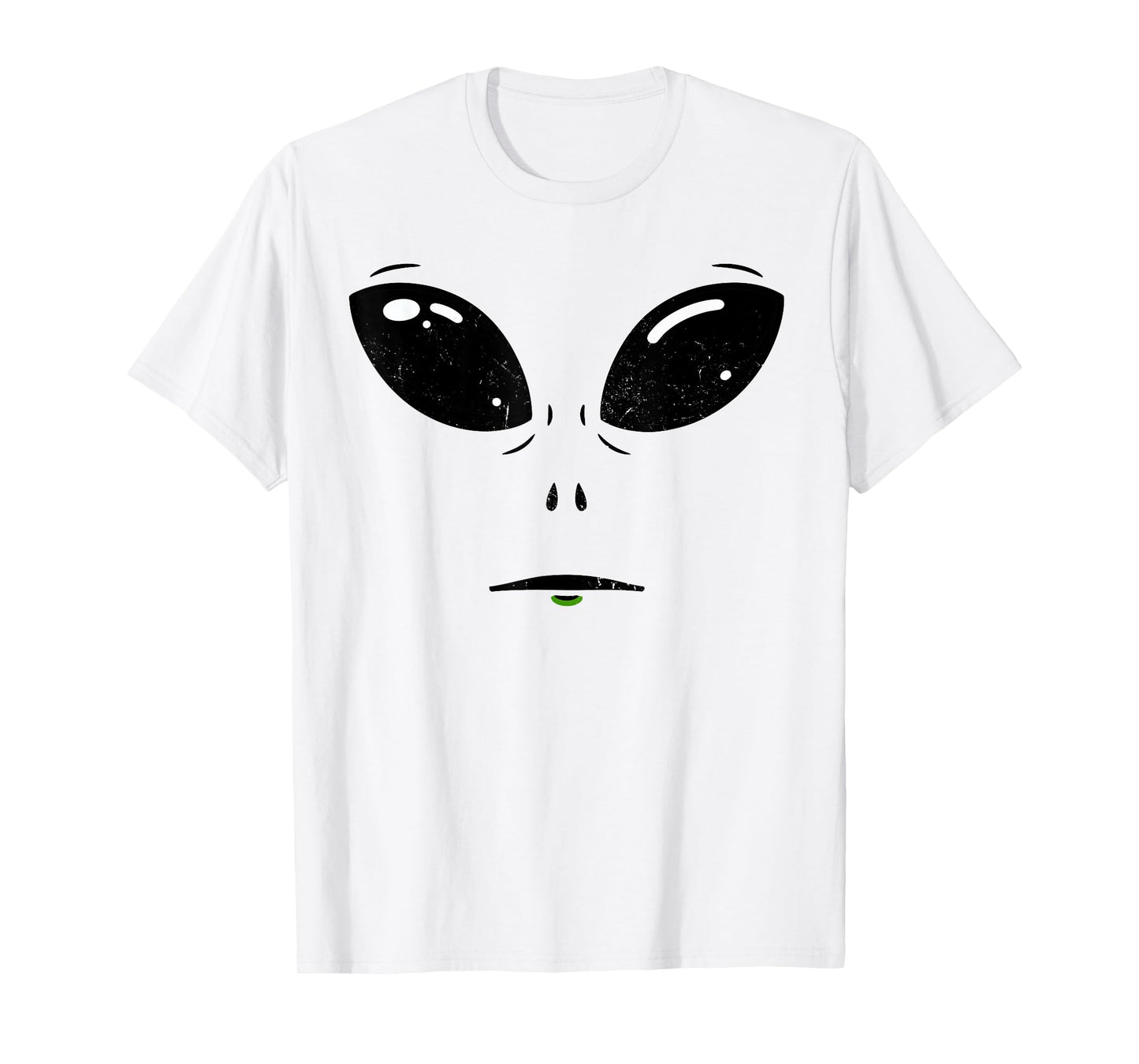 Alien Face Green Funny Halloween Costume for Men WOM T-Shirt