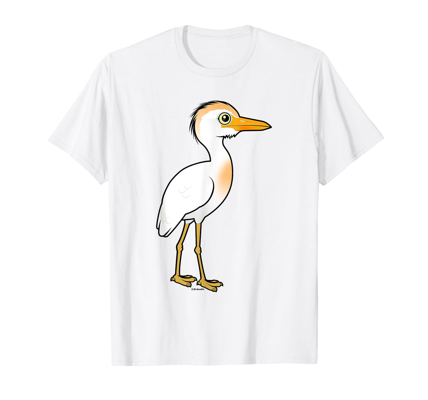 Impossibly Cute Cattle Egret | Birdorable Cartoon Bird T-Shirt