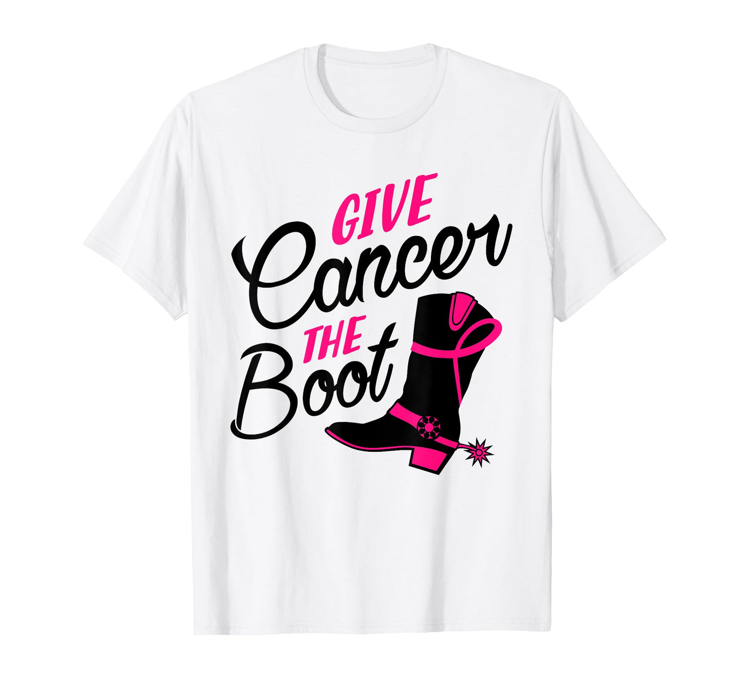 Breast Cancer Awareness Shirt Girls Western Cowboy Boots T-Shirt