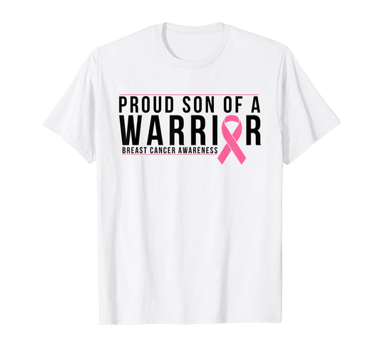 Son Of A Warrior - Breast Cancer Awareness Support T-Shirt