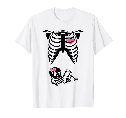 Baby Shower Skeleton Halloween Pregnancy Annoucement New Mom T-Shirt