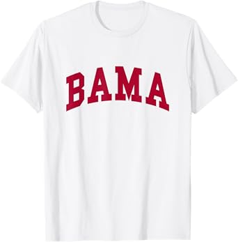 Graphic Apparel Co. - ALABAMA - Unisex Adults - White - Small - Short Sleeve - Classic Fit - Modern - Classic - T-Shirt