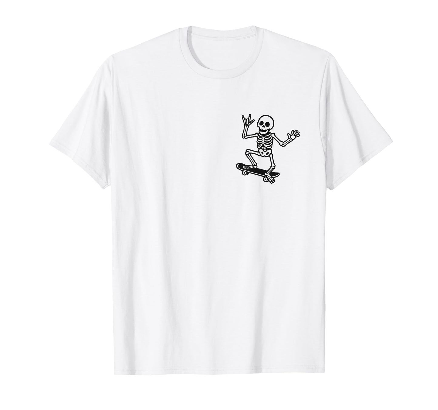 Skateboard Halloween Party Skeletons Spooky Simple Skater T-Shirt