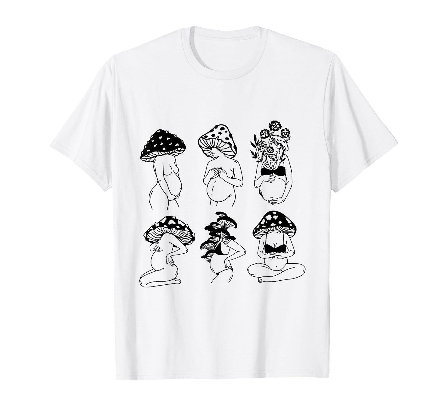 Mushroom Pregnant - Mushroom Head Women Funny mother day T-Shirt