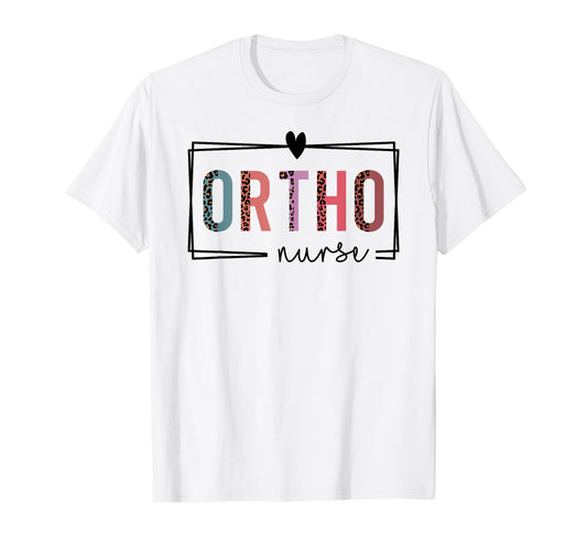 Cute Leopard Nurses Day Gifts Orthopedic Nurse Nurses Day T-Shirt