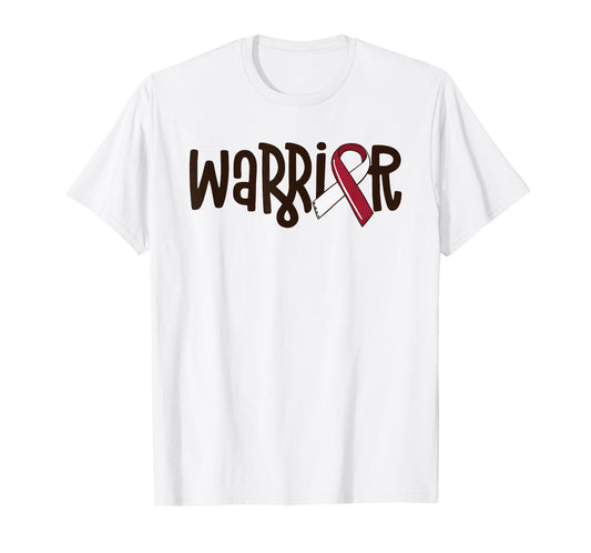 Oral Cancer Warrior Head And Neck Cancer Burgundy Ribbon T-Shirt