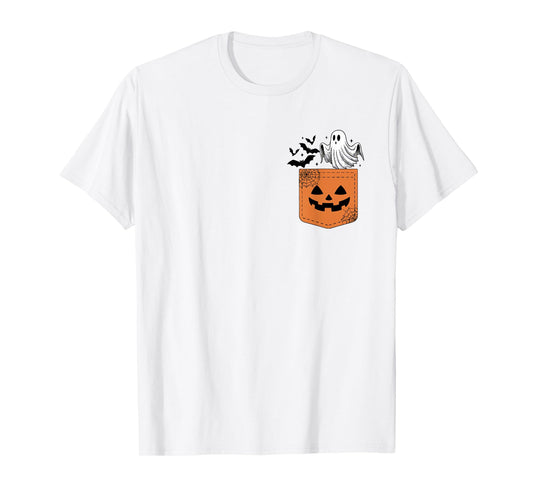 Cute Ghost Bat Halloween Boo Ghost Witch Spooky Seaon Womens T-Shirt