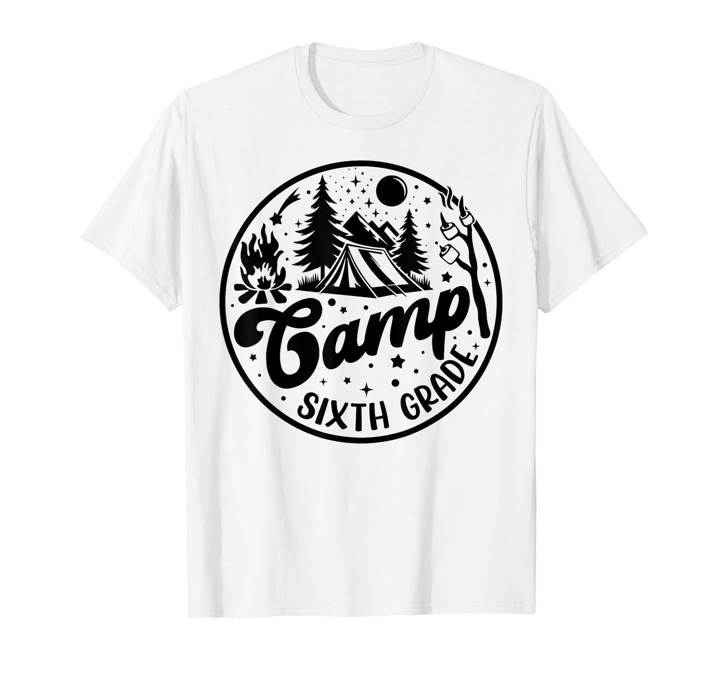 Cute Camp Sixth Grade Squad Camper Teacher Camping Lovers T-Shirt