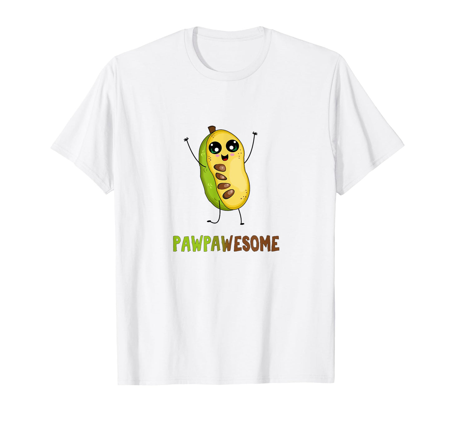 Pawpaw Fruit T-Shirt with Cute Cartoon Paw Paw Awesome Pun T-Shirt