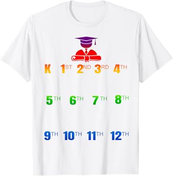 K-12 Handprints Grow With Me School Year Chart T-Shirt