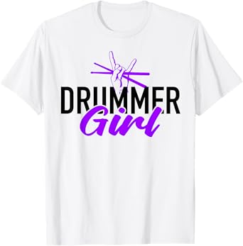 Drummer Girl Drum Set For Drumming And Percussionist T-Shirt