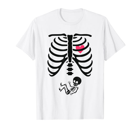 Baby Shower Skeleton Halloween Pregnancy Annoucement New Mom T-Shirt