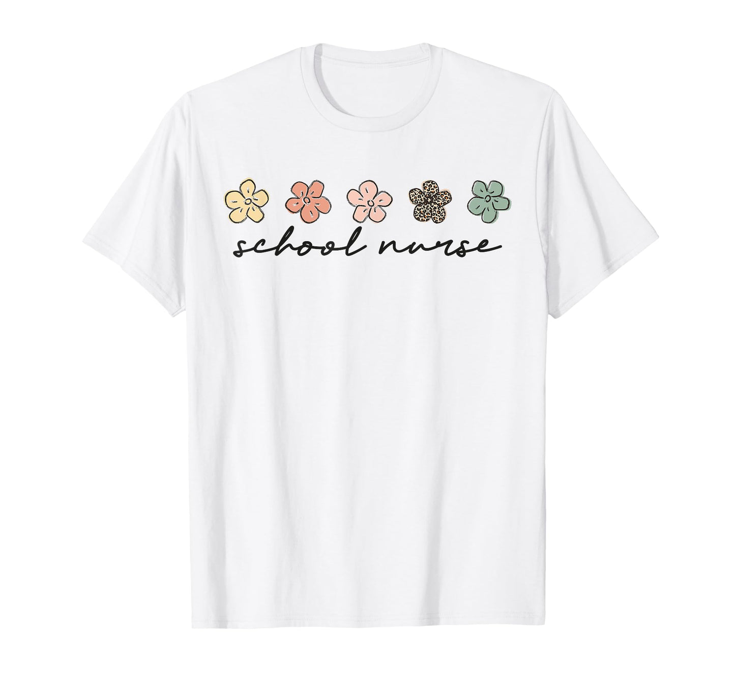 Cute leopard print School Nurse Appreciation nursing T-Shirt