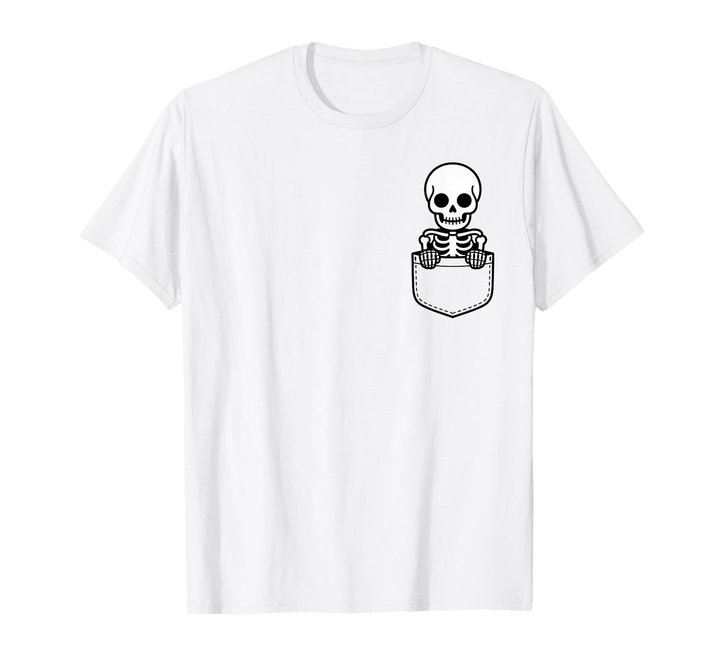 Skeleton in Pocket Cute Halloween Fall Humor T-Shirt