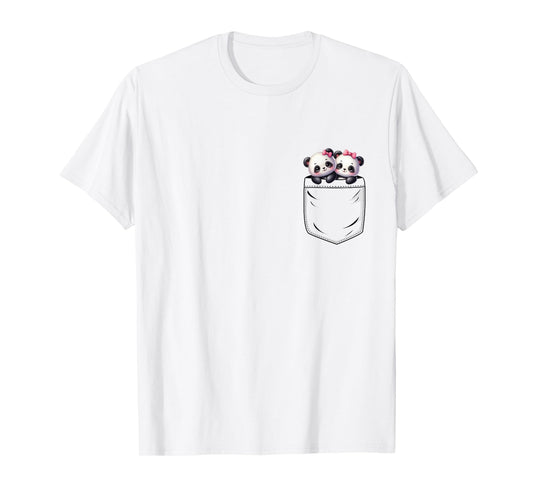 Panda Lovers Cute Funny Baby Pandas In Pocket T-Shirt