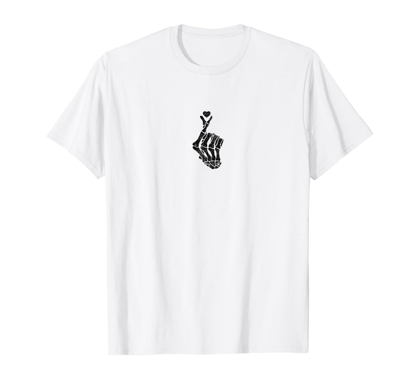 Skeleton Hand Heart Sign Spooky Cute Halloween Costume T-Shirt