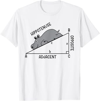 Funny Geometry Math Joke Hippo Nerd Hippotenuse Hypotenuse T-Shirt