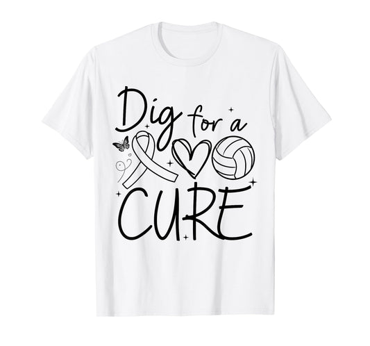 Dig For A Cure Breast Cancer Awareness Volleyball Pink T-Shirt