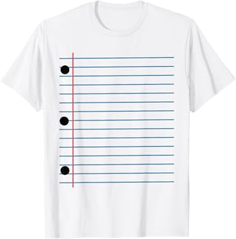 Funny Lined Notebook Paper Group Halloween Costume T-Shirt