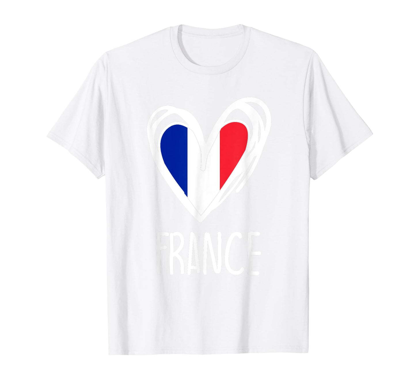 Patriotic France Pride Cute Heart French Flag Kids Girls T-Shirt