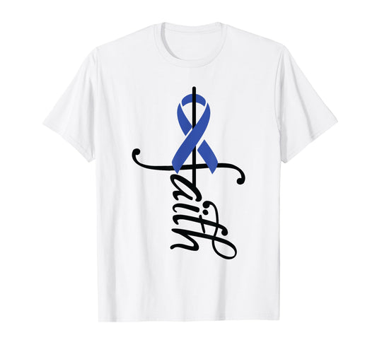 Faith Cancer Support - Ribbon Colon Cancer Awareness T-Shirt