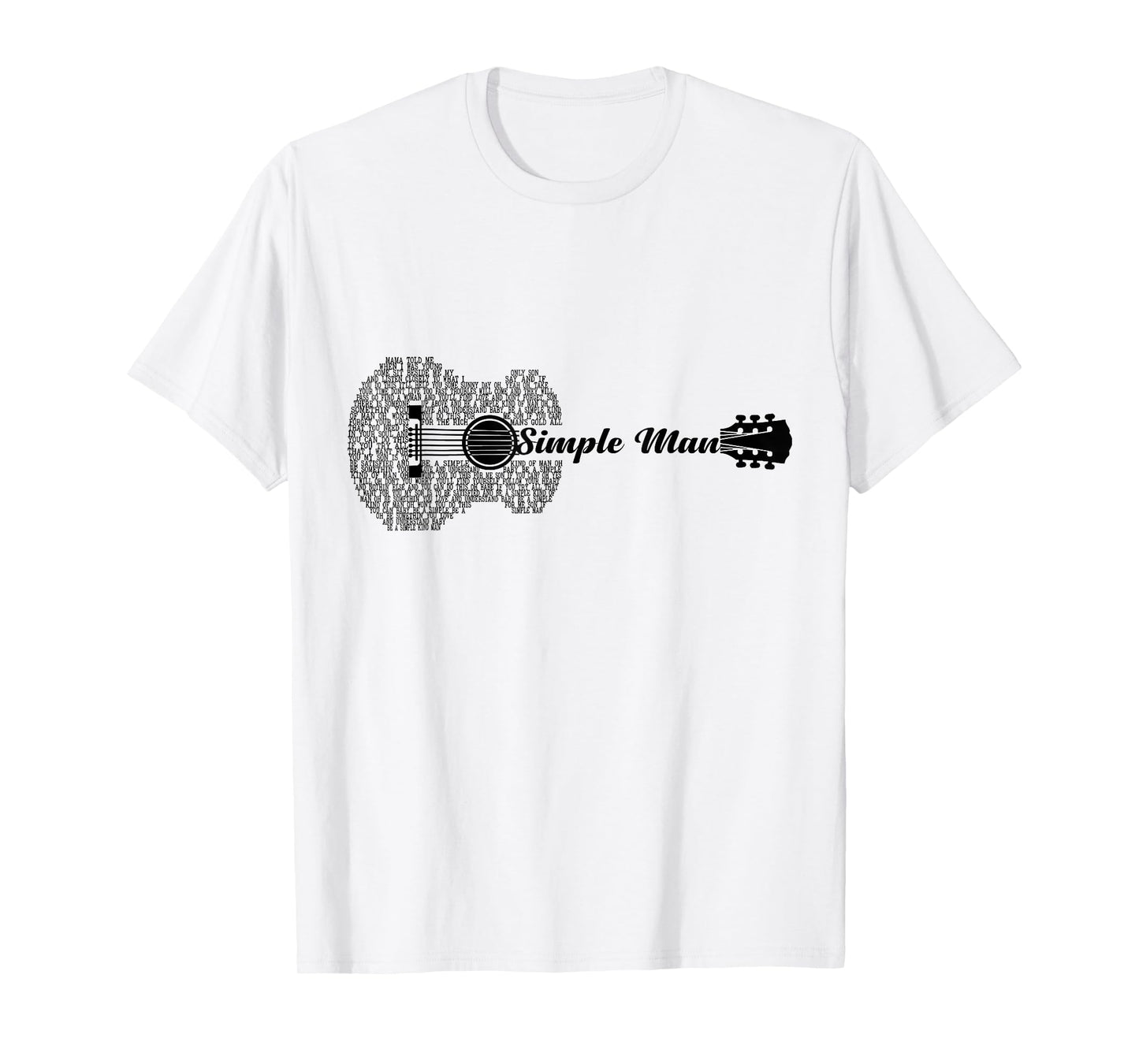 Simple Man Music Guitar L:over Guitar Shape T-Shirt