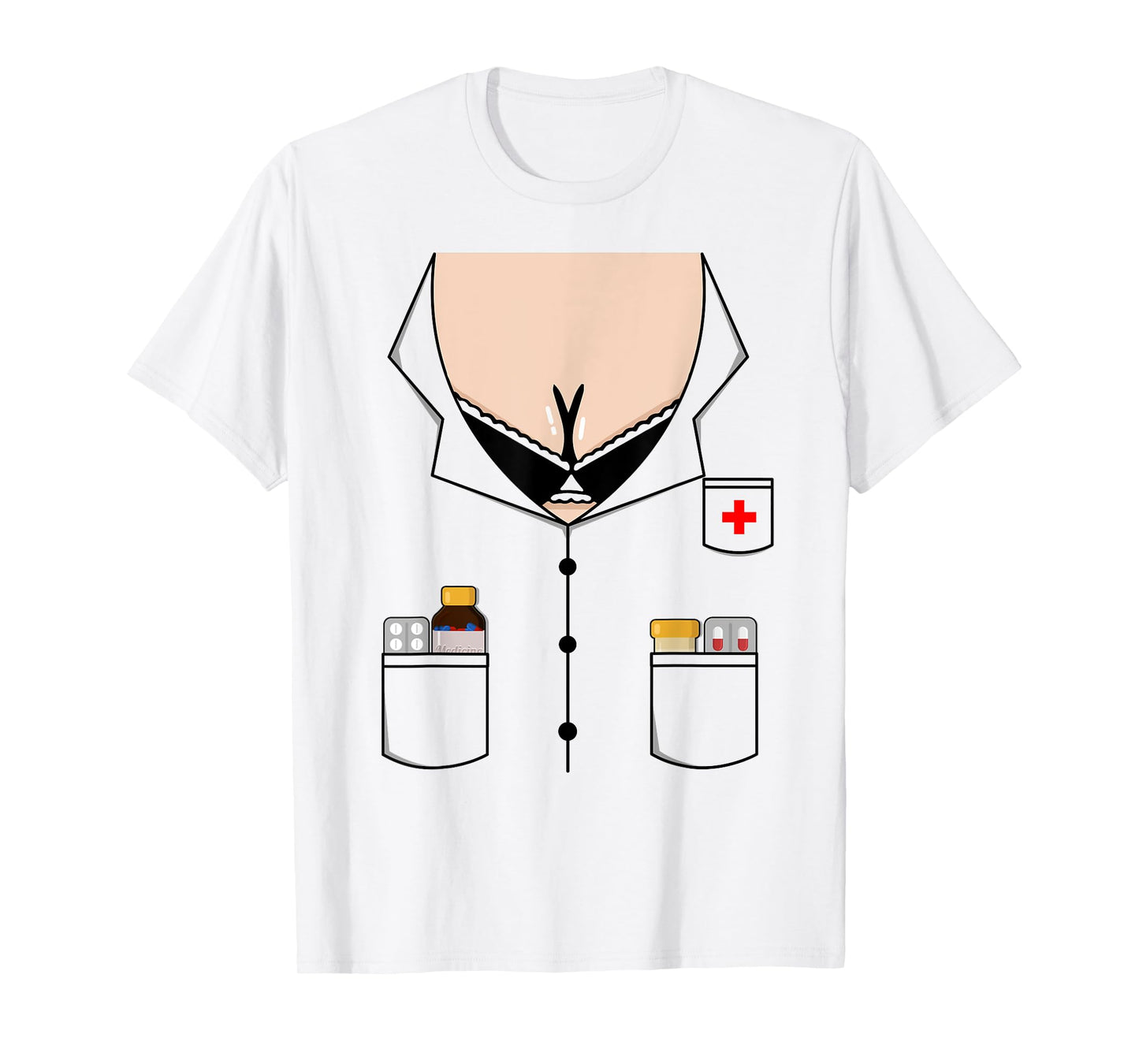 Sexy Nurse Boob Shirt Easy Halloween Costume T-Shirt