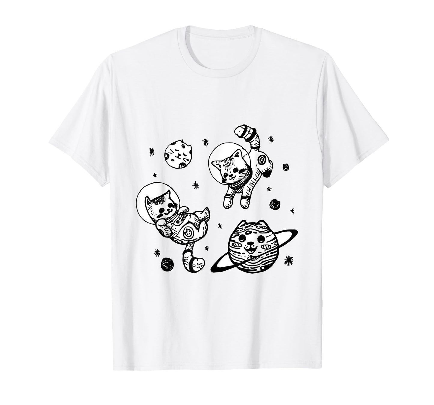 Kitty Cats Flying in Space - Kittens T-Shirt T-Shirt