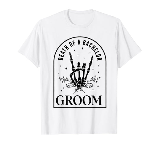 Groom Death of a Bachelor Skeleton Gothic Halloween Party T-Shirt