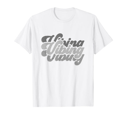 Vibing on All Blue Color Graphic T-Shirt