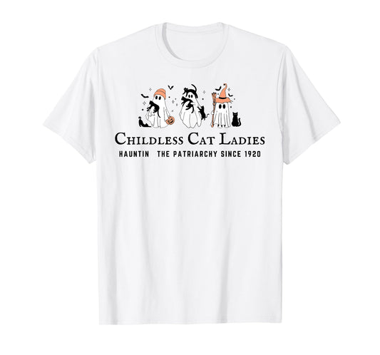 Childless Cat Ladies Hauntin The Patriarchy Kamala Halloween T-Shirt