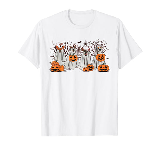 Halloween Boo Dogs Ghost Pumpkins Spooky Dog Lover Outfit Men Women Kids T-Shirt