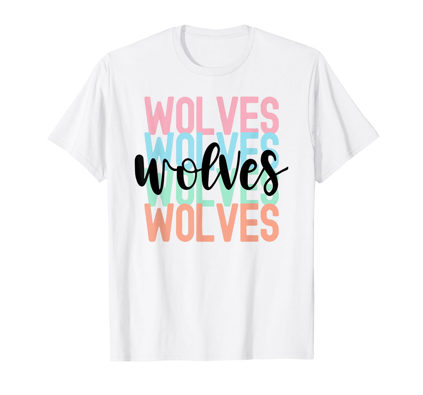 Wolves Team Mascot School Spirit Game Night T-Shirt