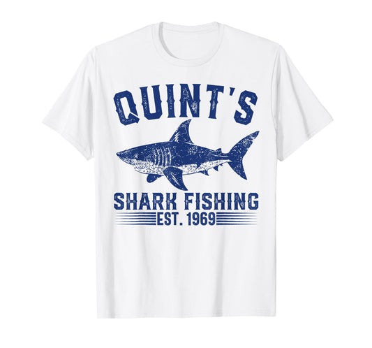 Vintage Quint's Shark Fishing 1969 Retro Fisher Birthday T-Shirt