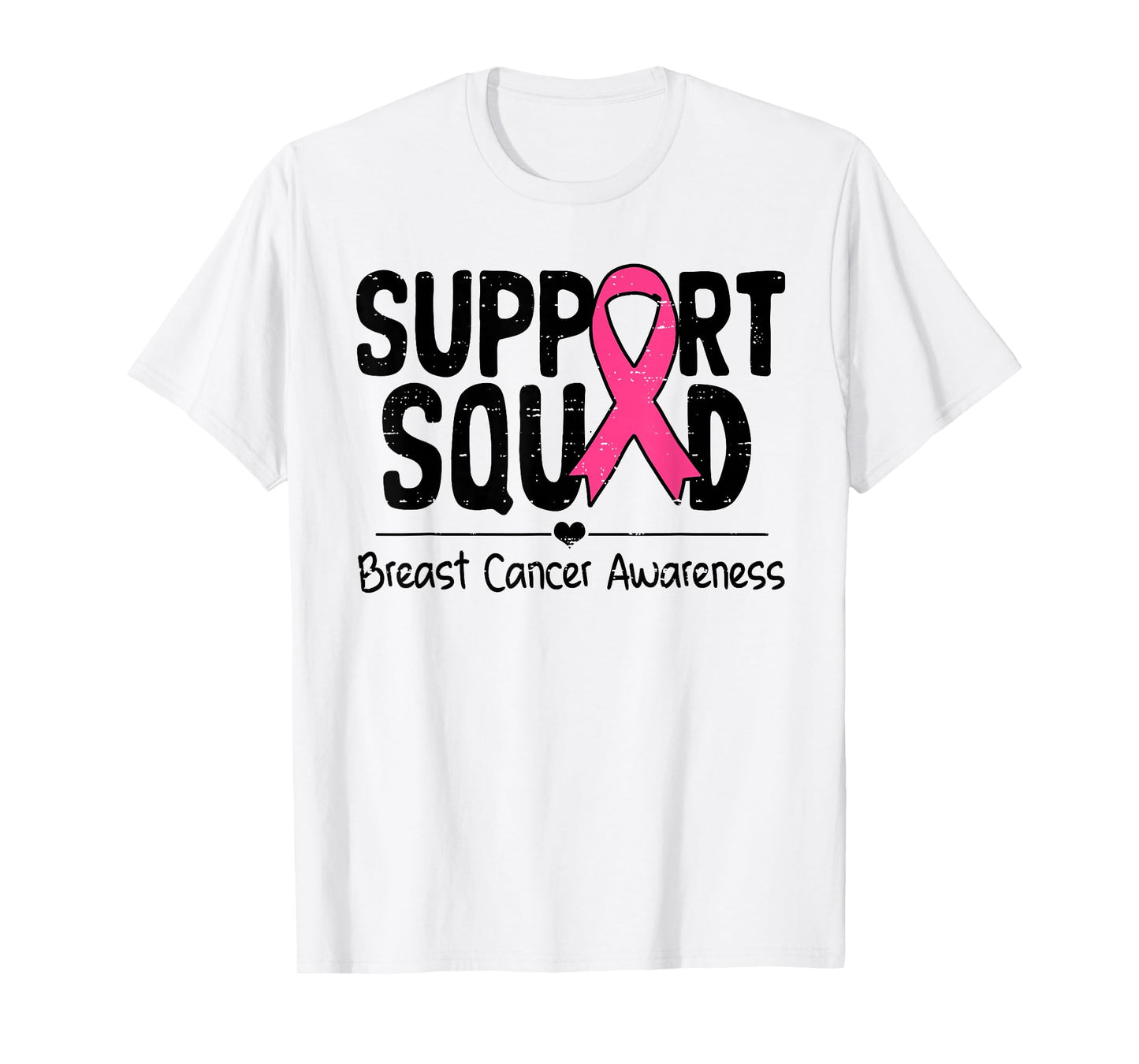 Support Squad Pink Ribbon Breast Cancer Awareness Girls Boys T-Shirt