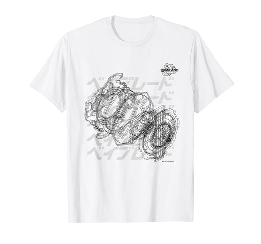 BEYBLADE SCHEMATIC BEY B&W T-Shirt