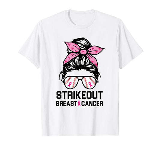Strike Out Breast Cancer Awareness Baseball Mom Women T-Shirt