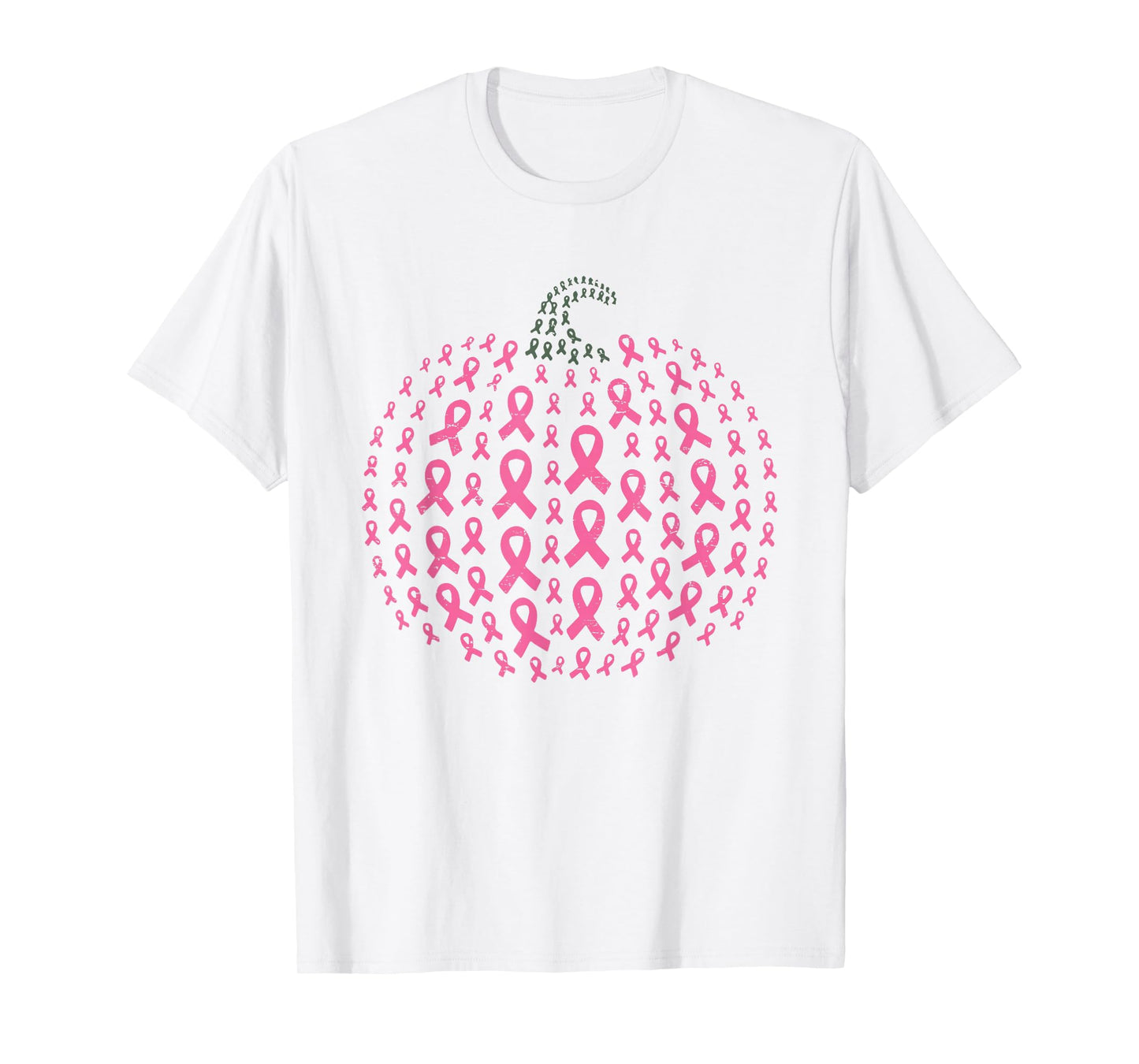 Retro Pink Pumpkin Breast Cancer Awareness Halloween Funny T-Shirt